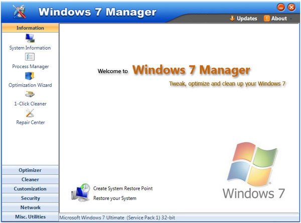 Windows 7 Manager ключ – программа для оптимизации Windows 7