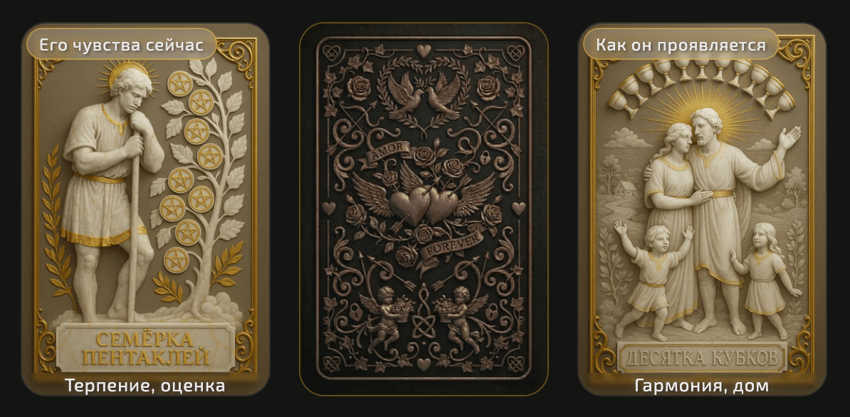 Что он чувствует ко мне? - таро расклад онлайн бесплатно